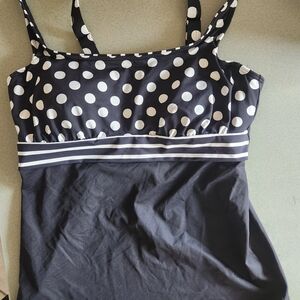 Lands' End Black and White Swimwear